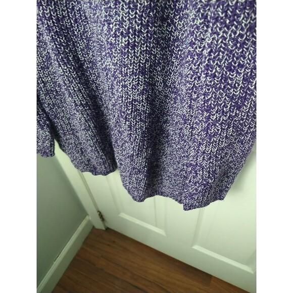 Woman Within26/28 Sweater Purple White Marbled Full Zip LS Casual Comfort Pocket - Picture 7 of 11